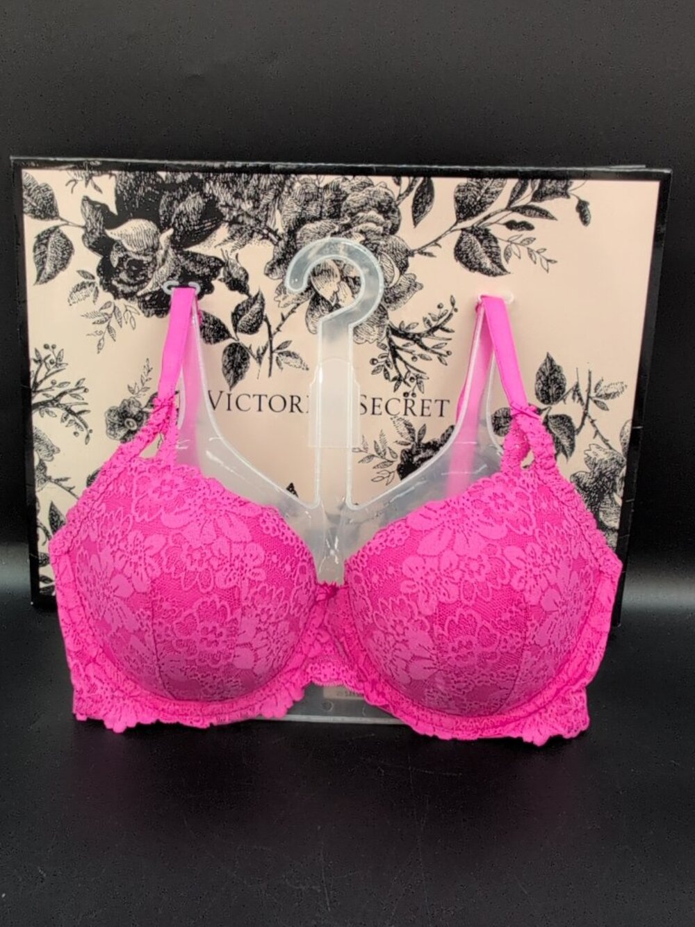 Victoria Secret PINK Wink Lightly Lined Balconette Bra 32DD Carmine Rose